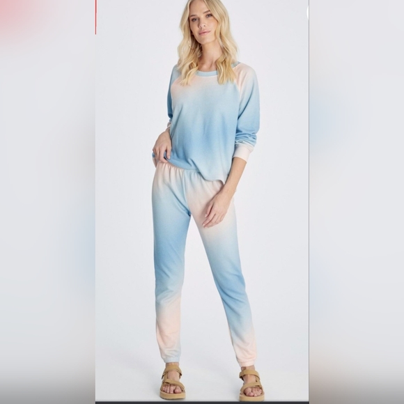 WILDFOX Grotto Knox Pants Blue/peach Size Small - Picture 9 of 9